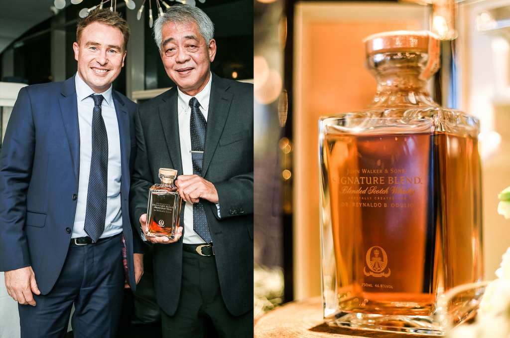 Diageo Philippines General Manager Jon Good and Dr. Reynaldo Odulio; The Odulio Sinature Blend decanter (2)