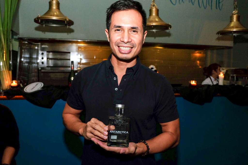 General Manager of GDS Asia Andrew Baltazar won a bottle of Godet Antarctica Icy White